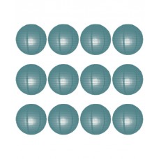 8" Paper Lantern Slate Blue Regular Wire Value Pack (12 PCS)